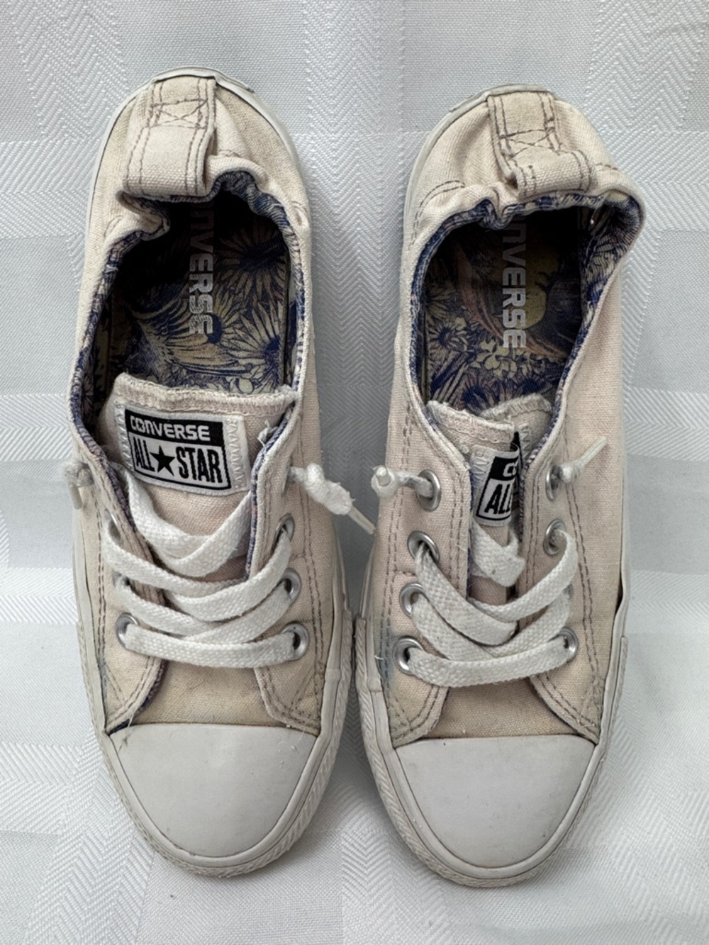 Converse All Star Low Top Sneakers in Cream with White Accents